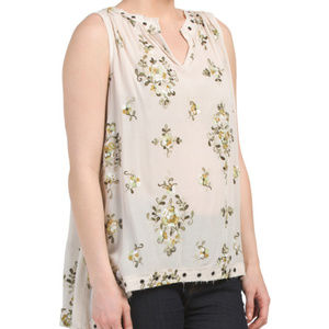 Nanette Lepore Beige/Olive embroidered tank